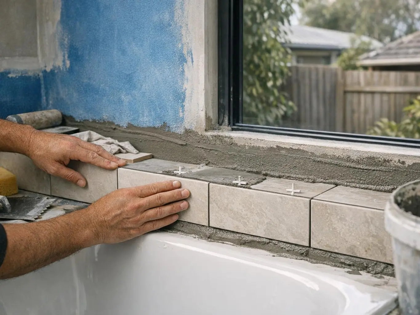 Accessible bathroom design with grab rails and walk-in shower for Williamstown older homes